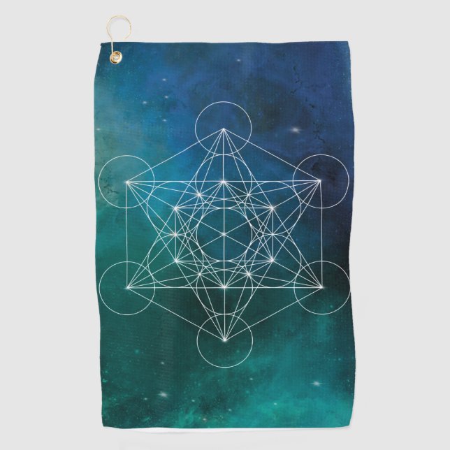 Metatron, chakra,zen,sacred geometric, angel, spir golf towel (Front)
