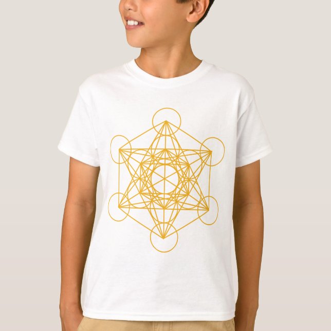 Metatron Cube Gold T-Shirt (Front)