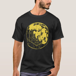 Metatron Cube Mandala Geometry Full Moon Sri Yantr T-Shirt