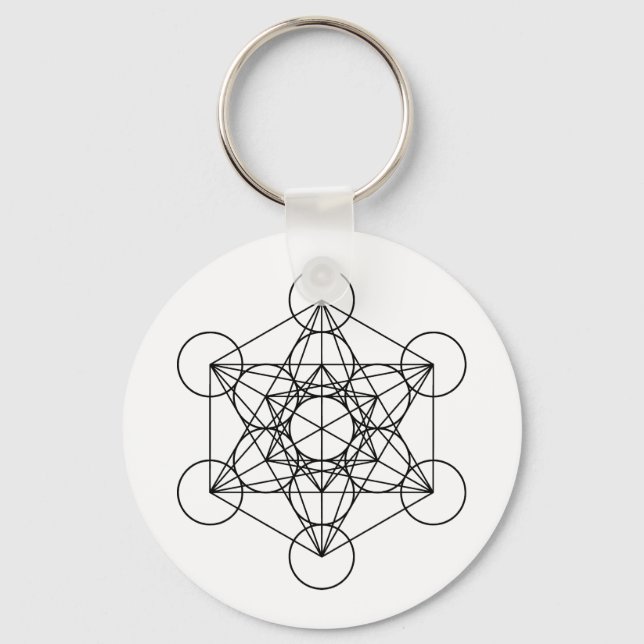Metatron Cube Sacred Geometry Key Ring (Front)