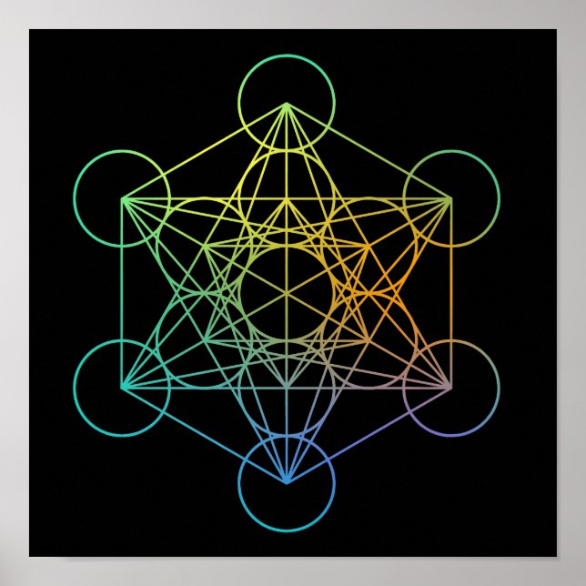 Metatron Cube Sacred Geometry Poster (Front)