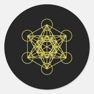 Metatron Cube Sacred Geometry Yoga Sacred Geometry Classic Round Sticker