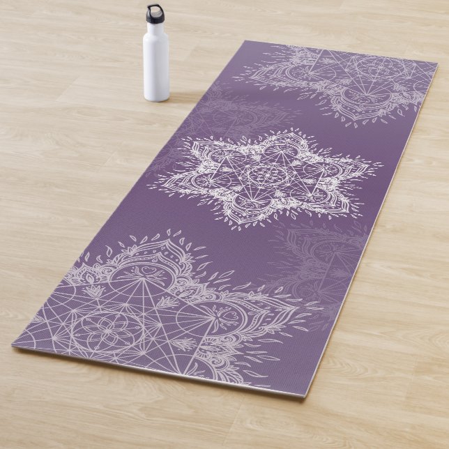 Metatron Mandala purple Yoga Mat (In Situ)