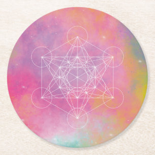 Metatron zen archange round paper coaster