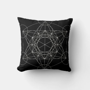 Metatron's Cube Black & White Cushion