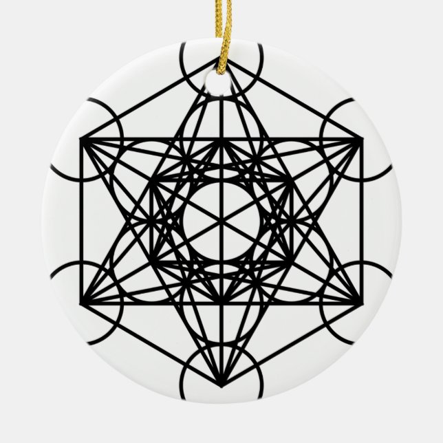 Metatrons Cube Ceramic Tree Decoration (Front)