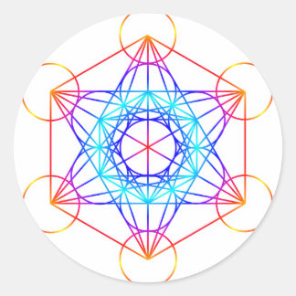 Metatron's Cube (Colour 2) Classic Round Sticker