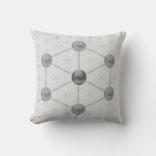 Metatron's Cube & Flower of Life Cushion (Front)