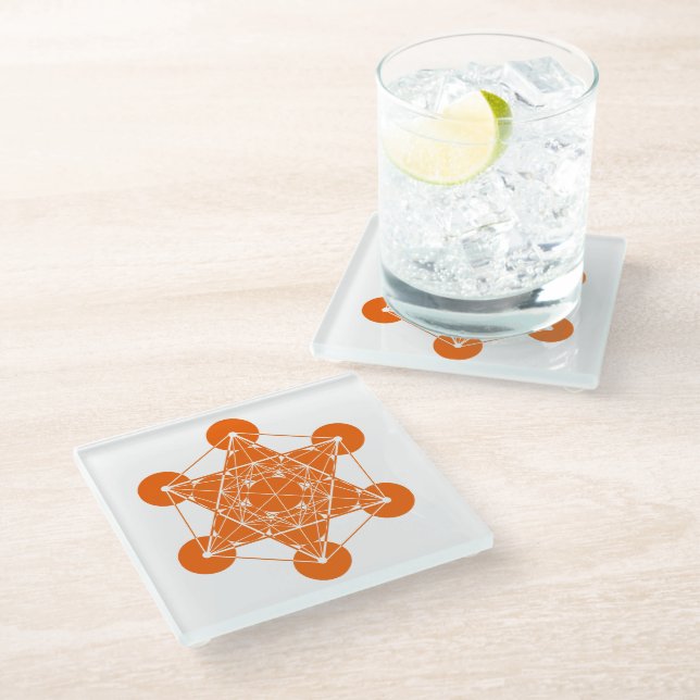 Metatron's Cube Glass Coaster (Angled)