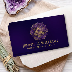 Metatron's cube in lotus flower business card