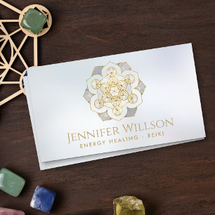 Metatron's cube in lotus flower business card