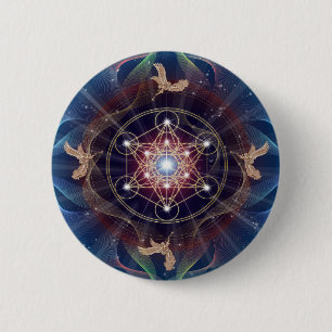 Metatron's Cube - Merkabah 6 Cm Round Badge