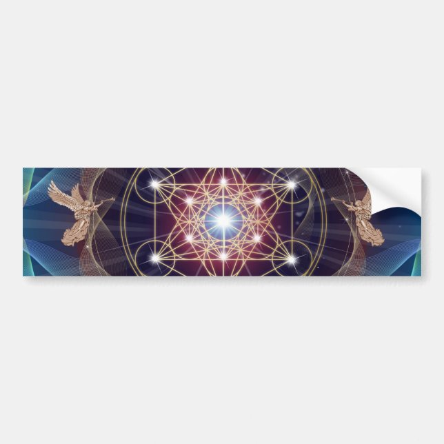 Metatron's Cube - Merkabah Bumper Sticker (Front)
