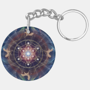 Metatron's Cube - Merkabah - Sacred Geometry Key Ring