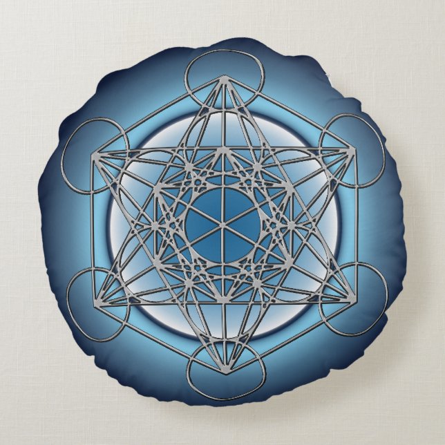 Metatrons Cube Round Cushion (Back)
