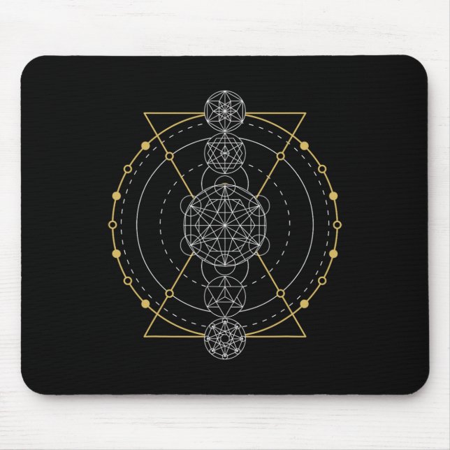 Metatron's Cube Sacred Geometry Fruit Of Life Spir Mouse Pad (Front)