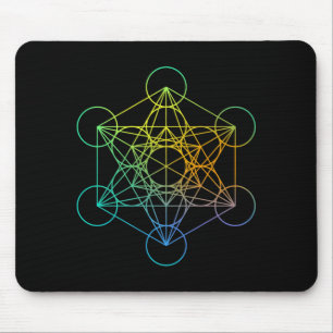 Metatrons Cube Sacred Geometry Funny Family Retro Mouse Pad