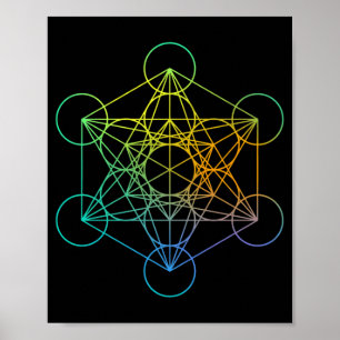 Metatrons Cube Sacred Geometry Funny Family Retro Poster