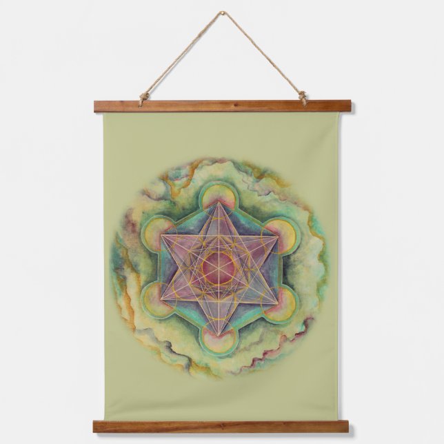 Metatron's Cube Sacred Geometry Hanging Tapestry (Front)