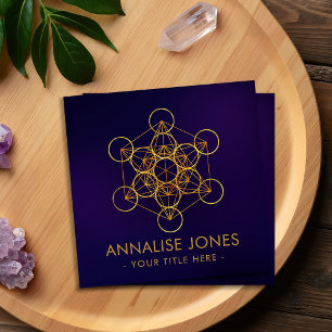 Metatron's Cube Sacred Geometry Ornament Square Bu Square Business Card