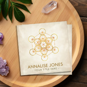Metatron's Cube Sacred Geometry Ornament Square Business Card