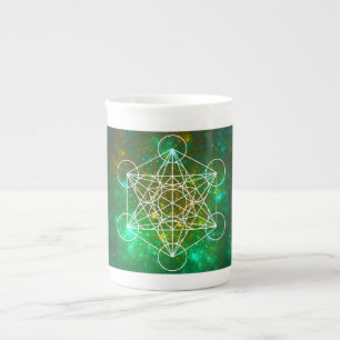 Metatron's Cube, Sacred Geometry, Spiritual Symbol Bone China Mug