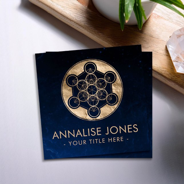 Metatron's Cube Sacred Geometry  Square Business Card (Creator Uploaded)