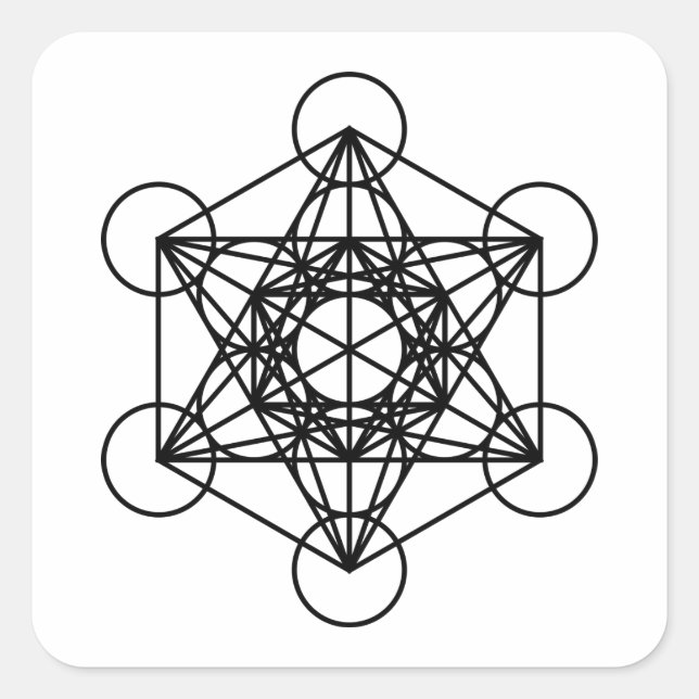 Metatrons Cube Square Sticker (Front)
