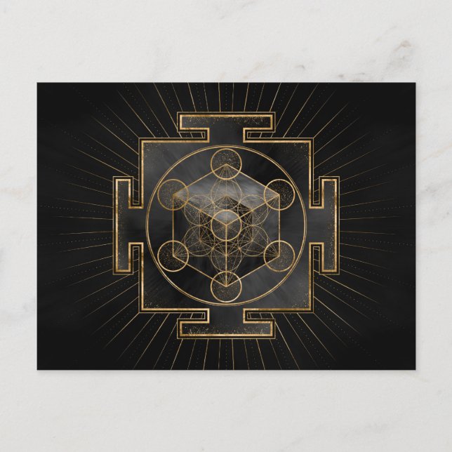 Metatron's Cube Sri Yantra Sacred Geometry Postcard (Front)