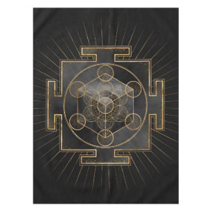 Metatron's Cube Sri Yantra Sacred Geometry Tablecloth