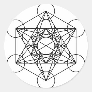 Metatron's Cube (White) Classic Round Sticker