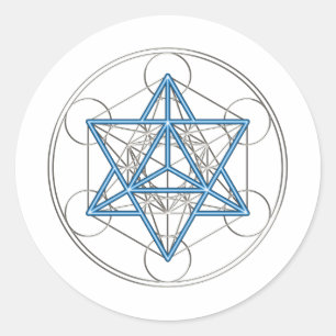 Metatrons dice - Merkaba - star tetrahedron Classic Round Sticker