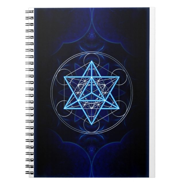 Metatrons dice - Merkaba - star tetrahedron Spiral Notebook (Front)