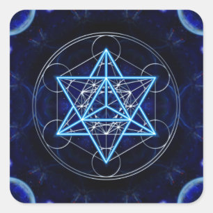 Metatrons dice - Merkaba - star tetrahedron Square Sticker