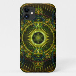 "Metatron's Magick Wheel" - Fractal Art iPhone 11 Case