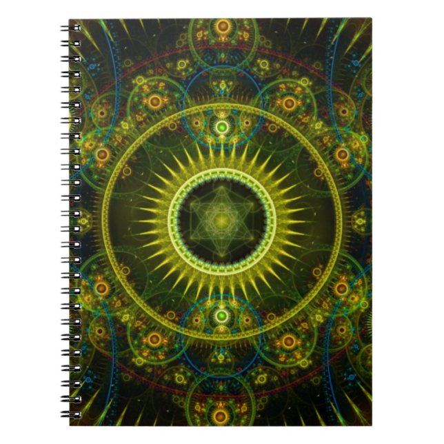 "Metatron's Magick Wheel" - Fractal Art Notebook (Front)
