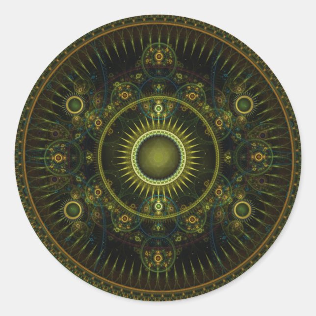 Metatron's Magick Wheel - Fractal Sticker (Front)