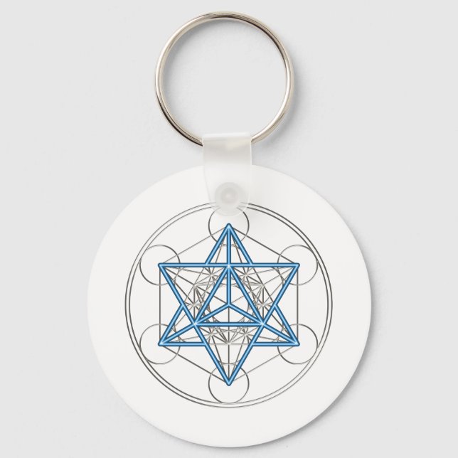 Metatrons Würfel -  Merkaba - Stern Tetraeder Key Ring (Front)