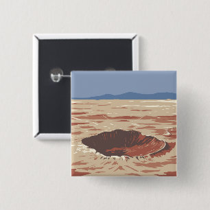 Meteor Crater 15 Cm Square Badge