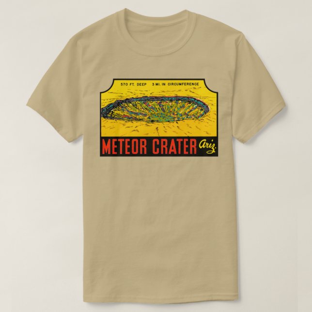 Meteor Crater Arizona Vintage Travel T-Shirt (Design Front)