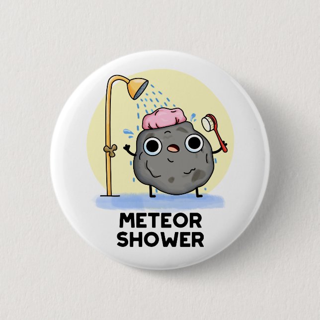 Meteor Shower Cute Science Pun 6 Cm Round Badge (Front)