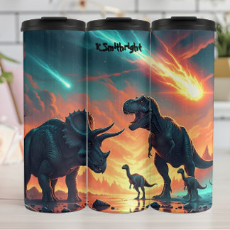 Meteor Shower Dinosaurs Prehistoric Clash Thermal Tumbler