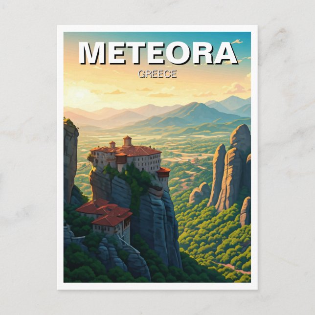 Meteora Greece Travel Postcard (Front)