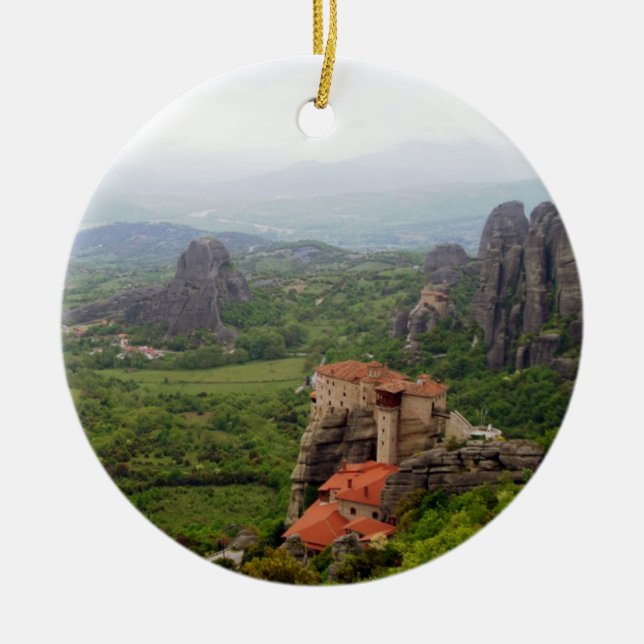 Meteora – Thessaly Ceramic Tree Decoration (Front)