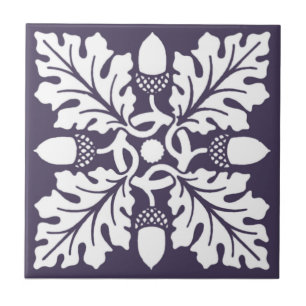 Meteorite Purple Acorn and Leaf Tile Design
