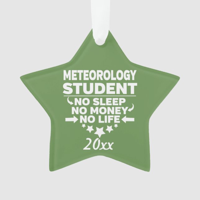 Meteorology College Student No Life or Money Ornament (Front)