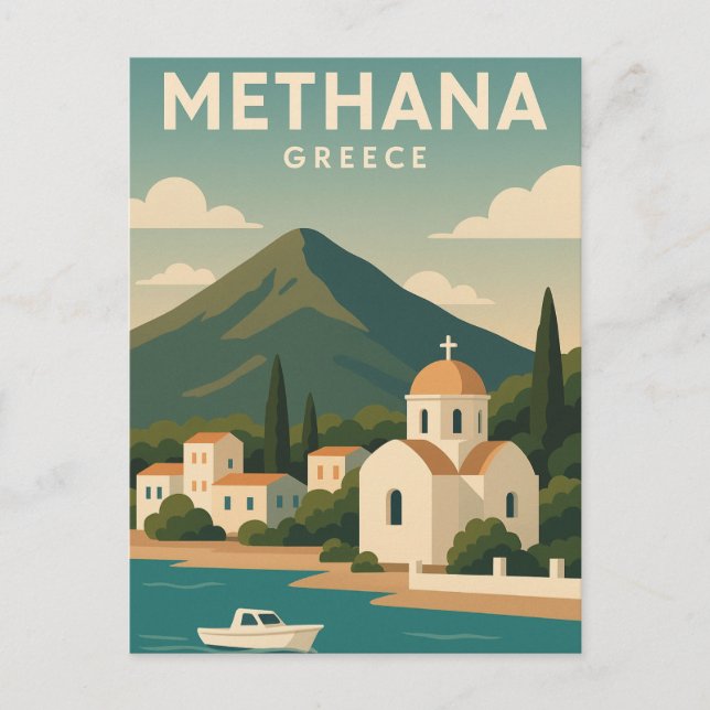 Methana Greece minimalist Postcard (Front)