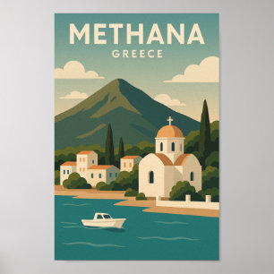 Methana Greece minimalist Poster