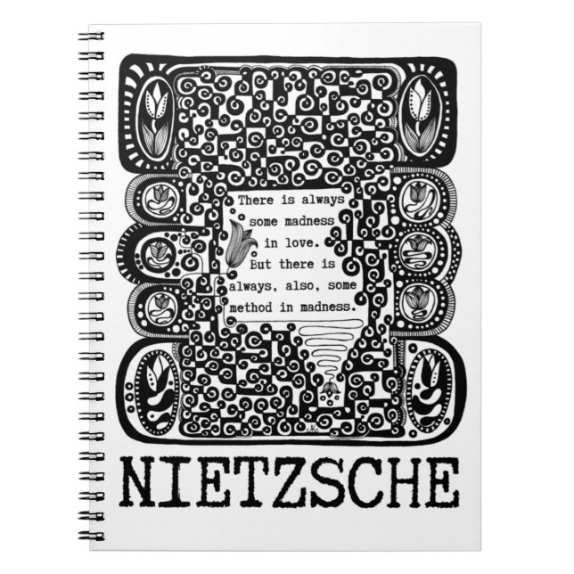 method in MADNESS philosophy quote by Nietzsche Notebook (Front)