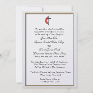 Methodist Military Wedding Invitation